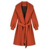 Petit Manteau Trench en Laine Style Coréen pour Femme avec Manches Lanternes - Longueur Moyenne pour Automne/Hiver