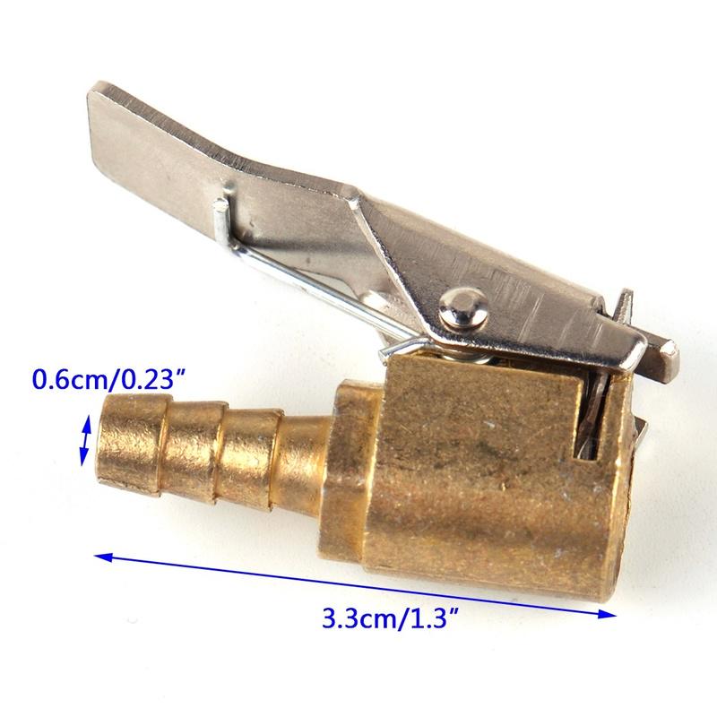 1pc Car Tyre Wheel Tire 6mm Zinc Alloy Air Chuck Inflator Pump Valve Clip Clamp Connector Adapter