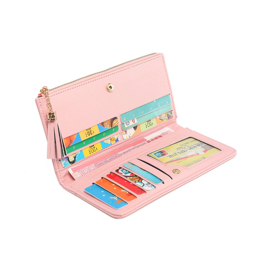 Geldbörse für Damen, Münzfach, Kartenhalter, Langes Modell, PU-Cover für Studentinnen, Niedlich Mini Diebstahlsicher, Integrierte Zwei-in-Eins Aufbewahrung