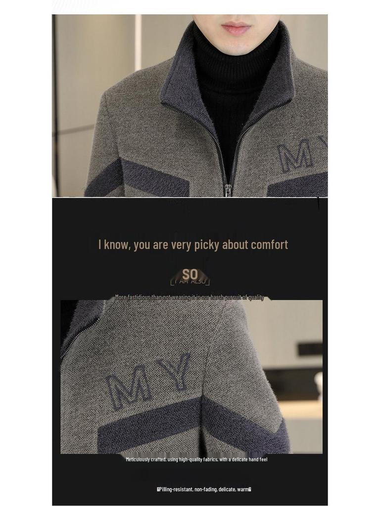 2025 Autumn/Winter Men's Korean Style Woolen Coat - Thick Casual Jacket
