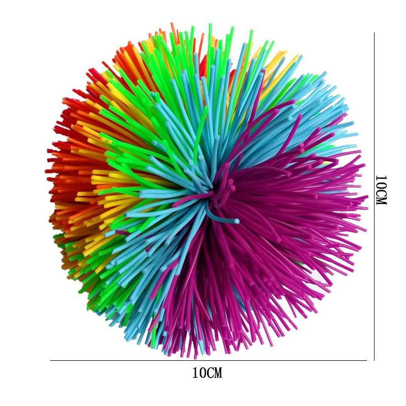 Colorful Stringy Ball Large Rainbow Sensory Fidget Stress Relievers Party Favors Gifts For Teens Jugging Fun Kids Boys Girls