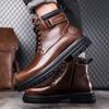 Brand Fashion Men's Ankle Boots Luxury British Style New Quality Leather Motorcycle Sneakers Senior Designer Business Mens Boots
