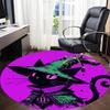 1pc Witch Cat Office Round Area Rug, Indoor Mat Suitable ForOffice, Under Office Chairs Bedroom Living Room Home Decor, Room Deco q119