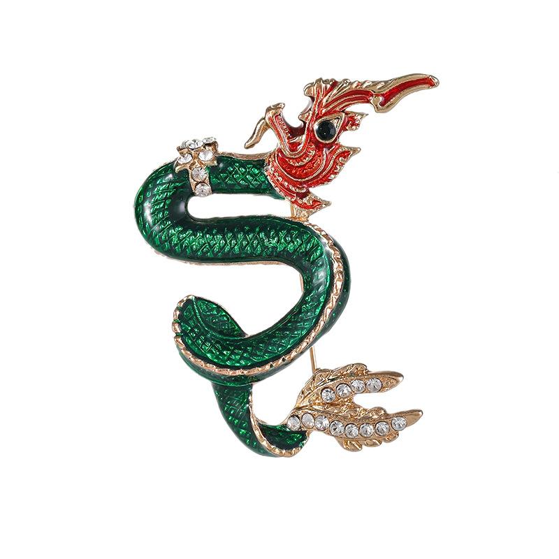 Drago Totem Tipo Drago Anno del Drago Segno Zodiacale Accessori a Goccia d'Olio Spilla Trendy