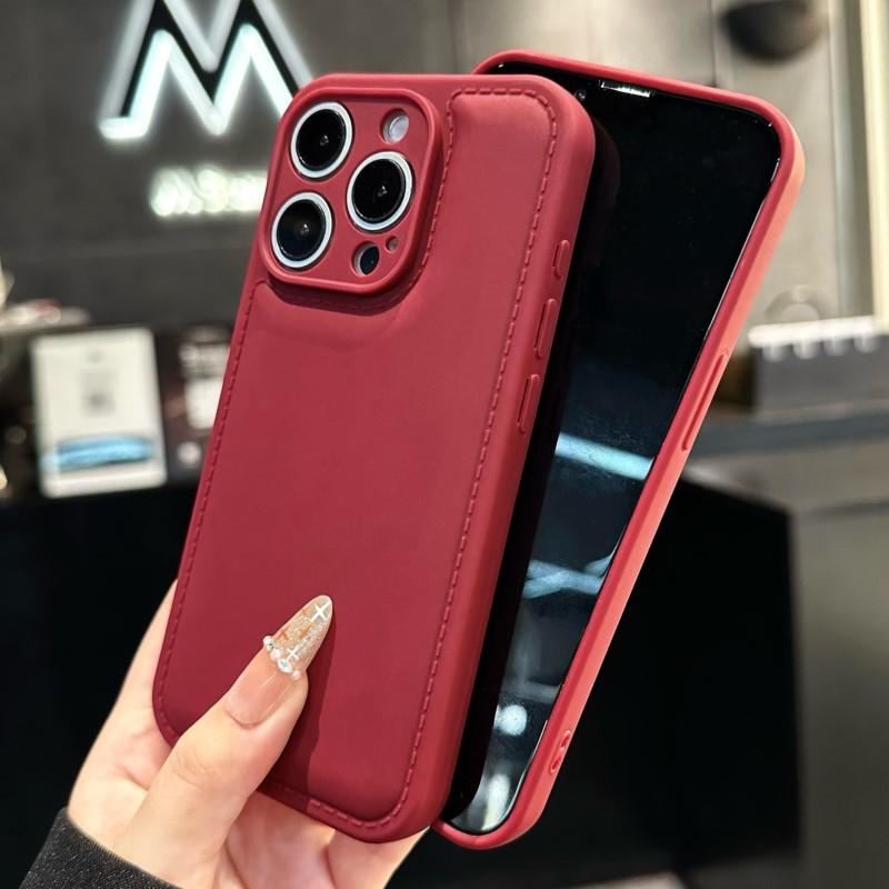 Luxury Solid Silicone Soft Shockproof Phone Case for iPhone 17 16 15 14 13 Pro Max Bumper Armor Candy Bright Color Airbag Cover