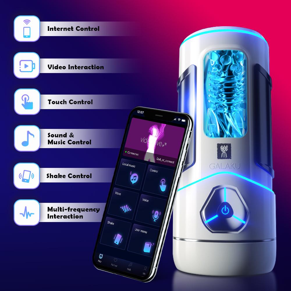 2025 Новый полностью автоматический мужской мастурбатор Cup 10 Вибрация Bluetooth Оральный секс Мужской сосунок Мастурбатор Управление через приложение Мужские секс-игрушки Товары для взрослых