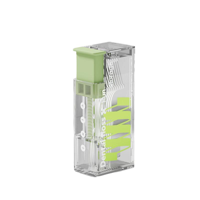 

Портативная коробка для зубной нити с 10 шт. зубной нити, выдвижной диспенсер для зубной нити, инструмент для ухода за полостью рта и чистки зубов для дома и офиса зелёный