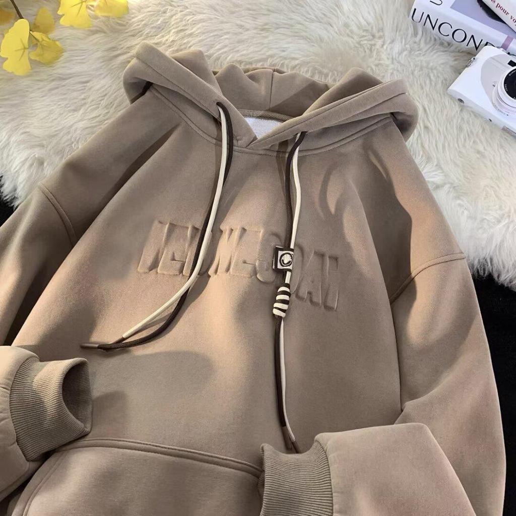 Men's Casual Retro Steel Stamp Hooded Sweatshirt, Versatile, Youthful, Trendy, Loose-Fit, Sporty American Jacket