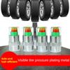 Azwamkue 4pcs Car Tire Pressure Indicator Tire Pressure Gauge Indicator Alert Monitor Valve Cap Sensor External Valve Detection