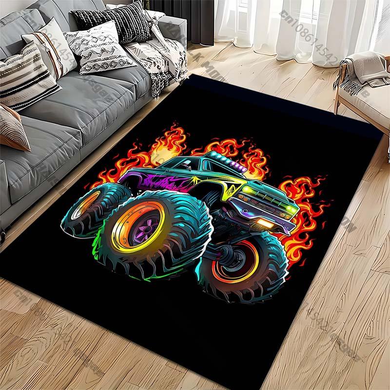 Truck Monster Dinosaur Pattern Living Room Bedroom Carpet Bedside Bathroom Floor Mat 15 Size Area Rug Kid's Room Home Decor