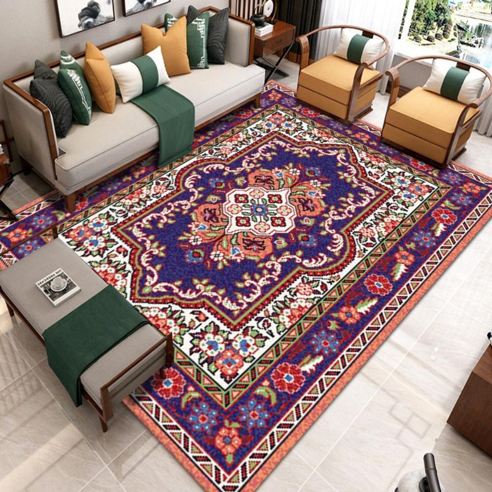 Premium Red Vintage Persian Style Rug Boho Chic Living Room Carpet Non Slip Sofa Mat European Inspired Bedside Floor Decor gift 40x60CM