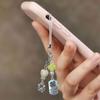 Phone Chain Unique Keyring Four Leaf Grass Phone Pendant Bag Pendant Present Alloy Texture for Fashionable Individuals