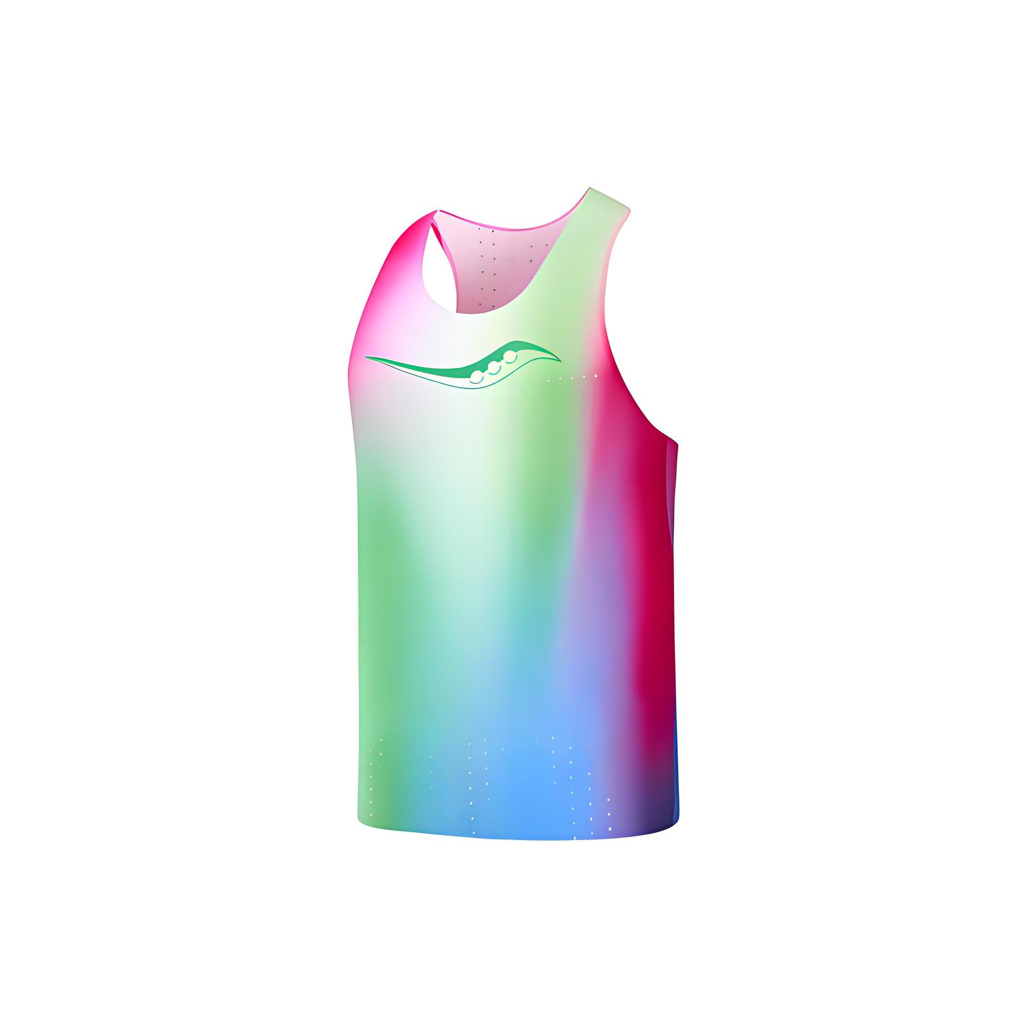 Saucony Running Tank Top Men s Dazzling Color Green Pink Combo SC2239083A-PR21 S