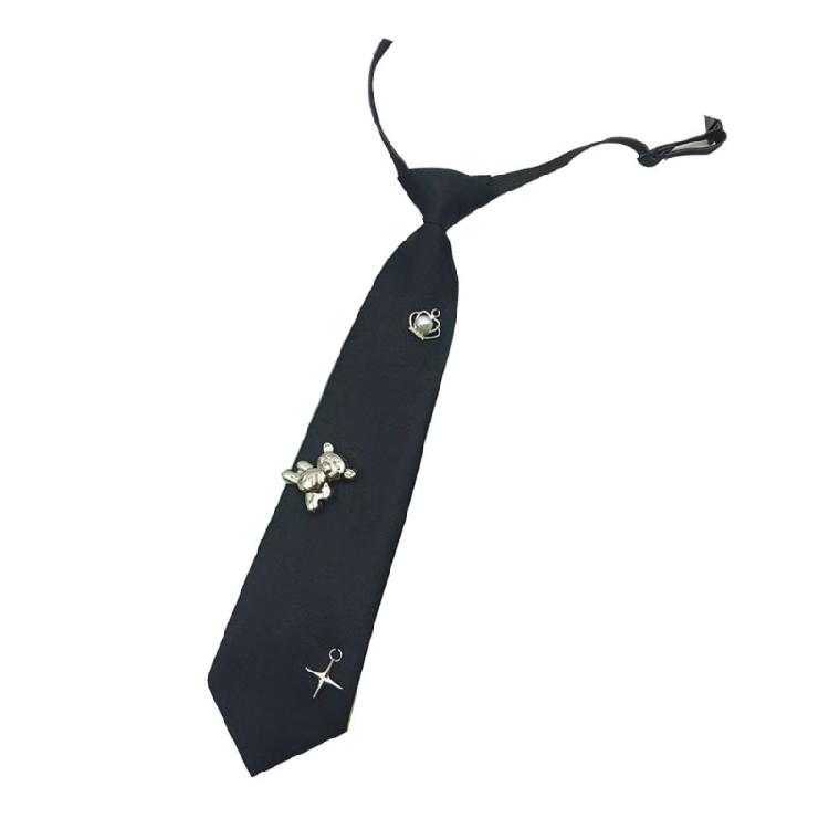 

Versatiles Bear Crown Pattern Necktie Stage Performances Casual Neck Tie for Trendy Look чорний