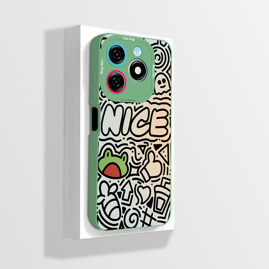Pour Tecno Spark 20 20C Coque Mignon Dessin Animé Astronaute Carrée Silicone Liquide Souple Housse de Protection pour Téléphone Pour Tecno Spark20 20C Funda