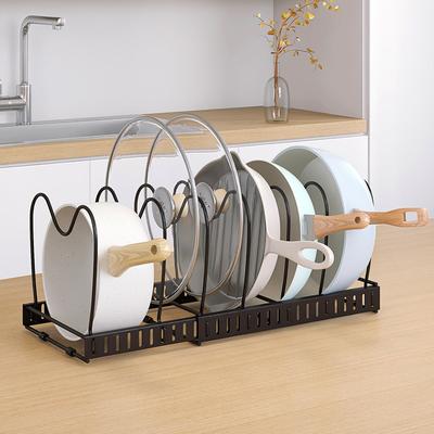 Verstellbares Topfregal Küche Multifunktionales Abschluss Topfdeckelregal Ausziehbarer Topfdeckelhalter