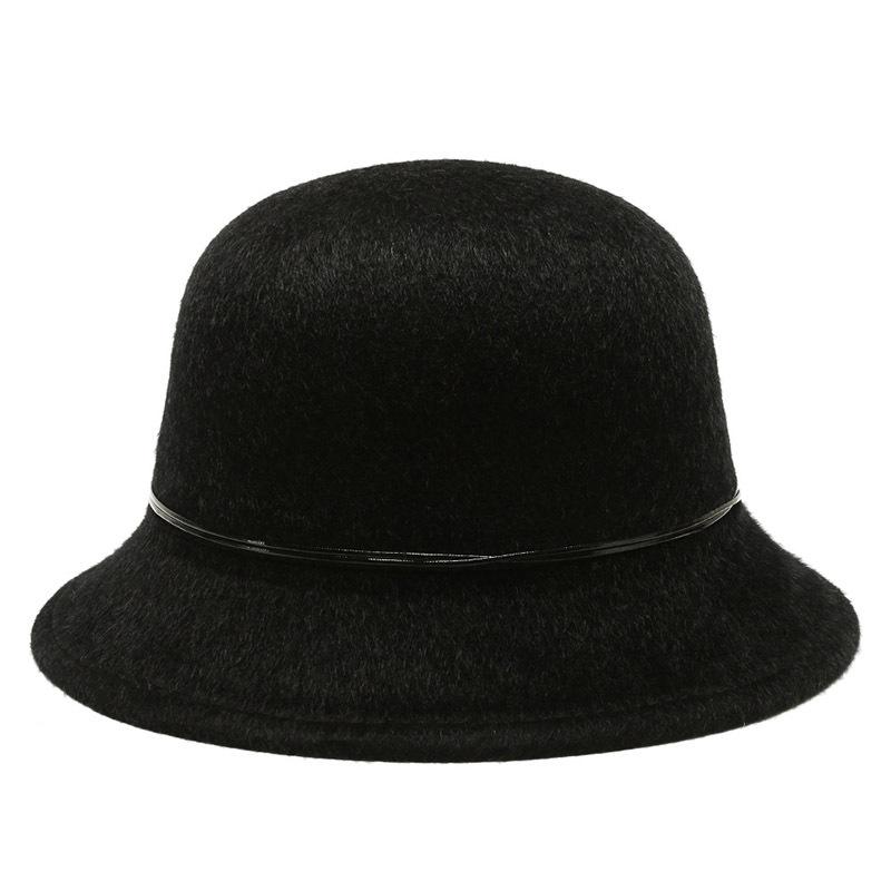 Winter Hat Wool Ball  Imitation Mink Fur Fisherman's Hat Grandma  Outdoor Fashionable Sun Protection Warm Woolen Pot Hat