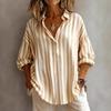 Women's Amazon Spring Shirt Collar Long Sleeve Pullover Striped Loose Women's Shirt