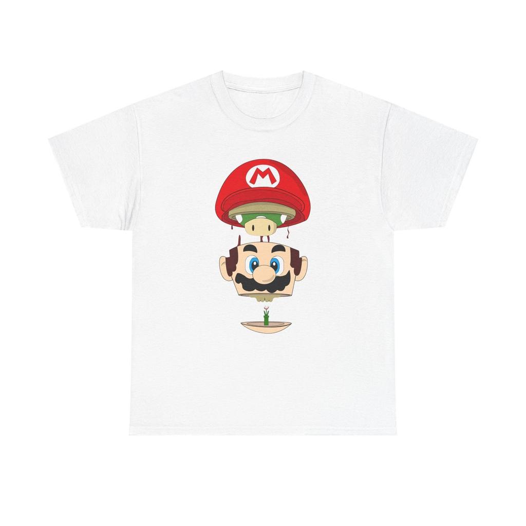 Mushroom Headstack T-Shirt | Retro Plumber Face Split Design