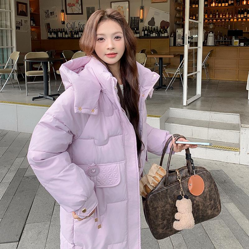 New Women's Hooded Cotton-padded Clothes Women's Medium and Long Loose Winter Fashion Sewn Thickened Cotton-padded Jackets