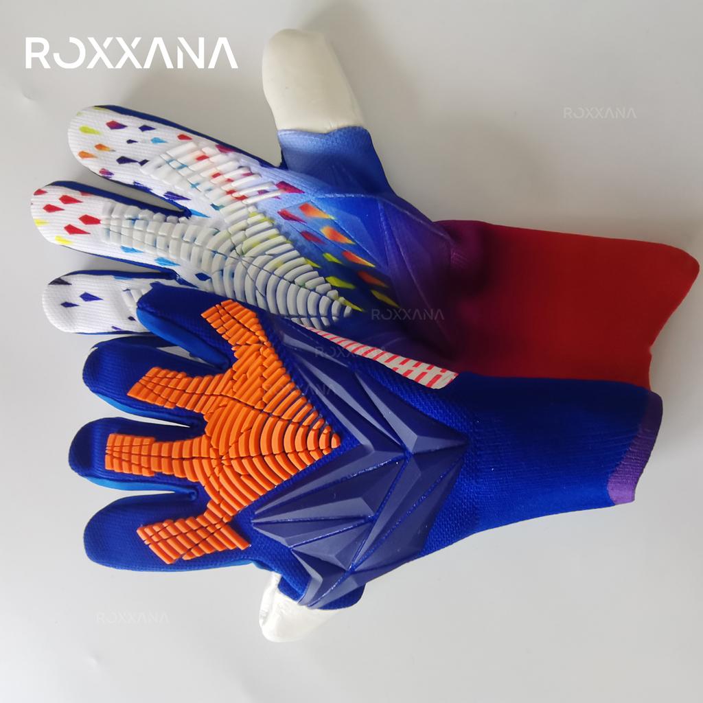 ROXXANA Hochleistungs-Professioneller Schutz Spieltraining Erwachsene Jugend Fußball Torwarthandschuhe Voll-Latex Anti-Rutsch Verschleiß