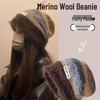 Women's Autumn Winter Plush Knitted Slouchy Beanie Hat