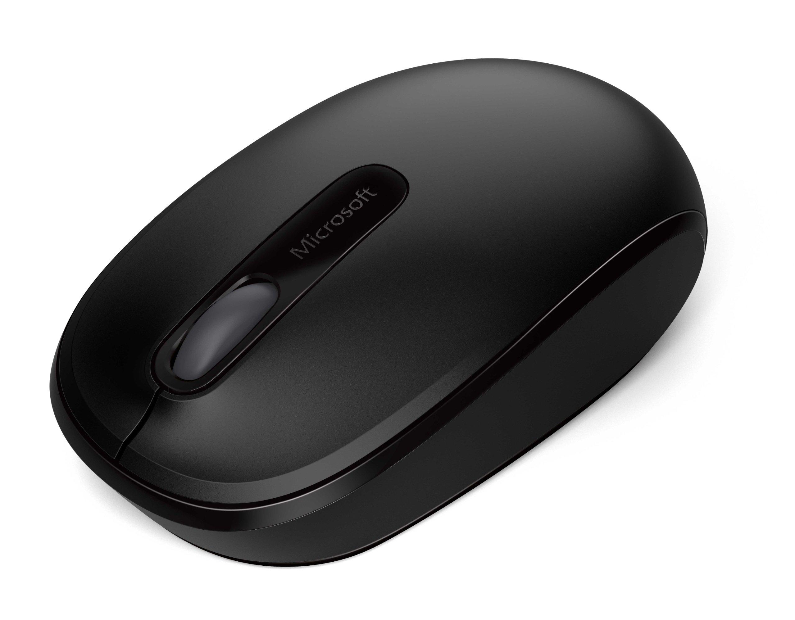 

Microsoft Wireless Mobile Mouse 1850 з одностороннім оптичним USB-приймачем, сумісним з Windows Mac U7Z-00007 Компактний дизайн, (чорний), чорний