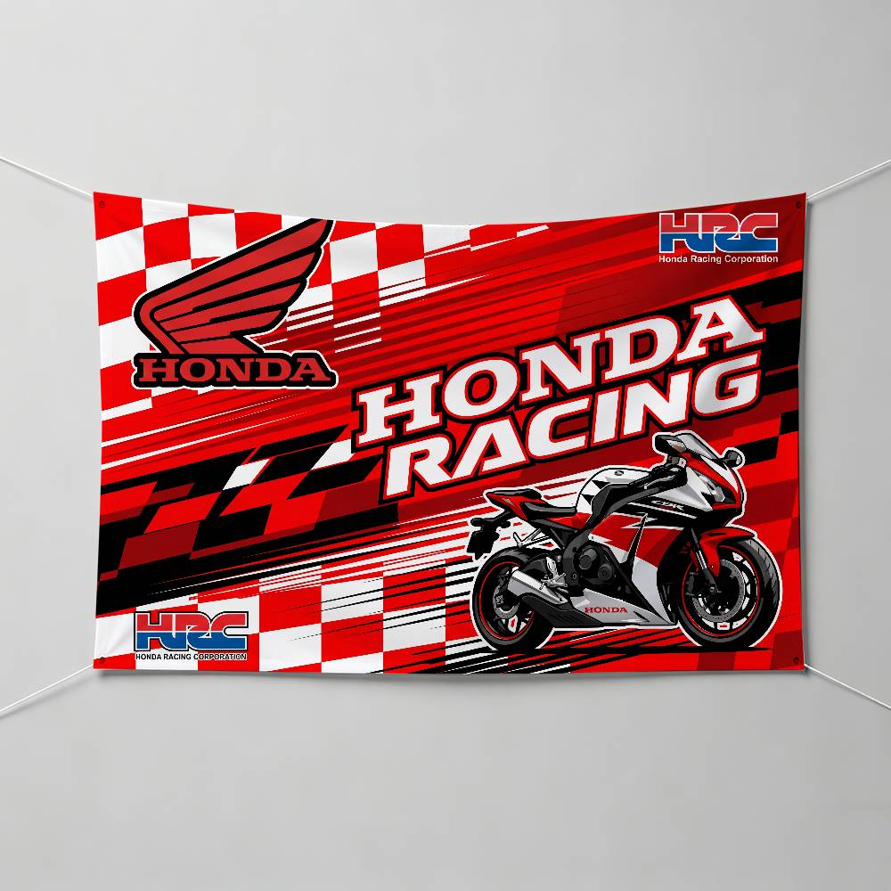 FOR HONDA MOTORCYCLE Decorative Flag Waterproof Fade Resistant Polyester Indoor Outdoor Hanging Flag XL0