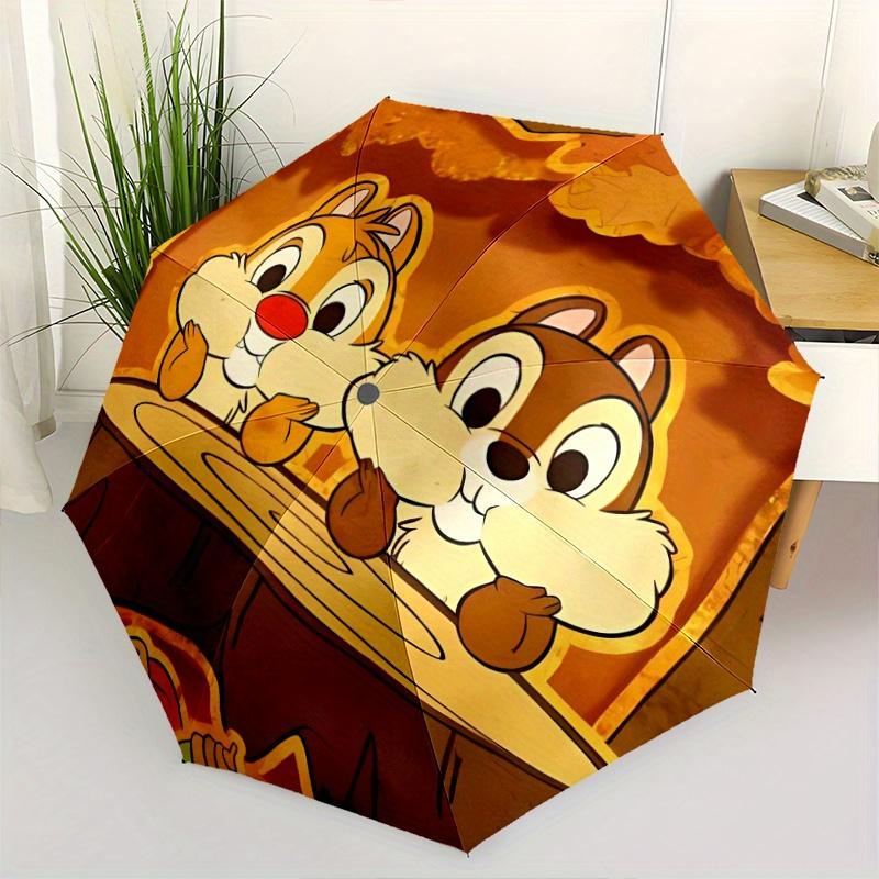 

Autumn Adventure Chip n Dale Durable Cartoon Folding Umbrella, Portable 3-Fold Compact Umbrella for Men and Women, Suitable for Travel or