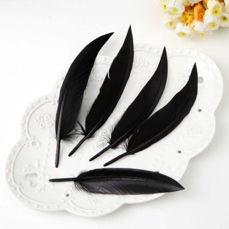 Pack Of 100 Natural Black Feather Natural Gooses Feather For Craft Wedding Decoration Hat Earrings Jewelery Making