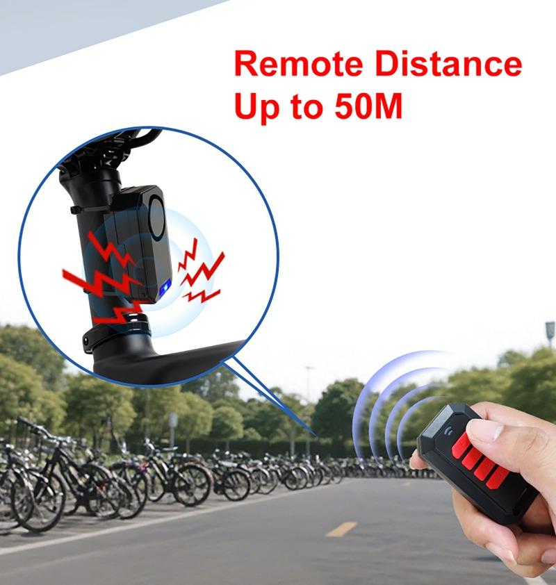 Bicycle Anti-theft Alarm with Remote Control Multi-functional Bicycle Alarm 135dB Adjustable Siren IPX5 Waterproof for Motobike