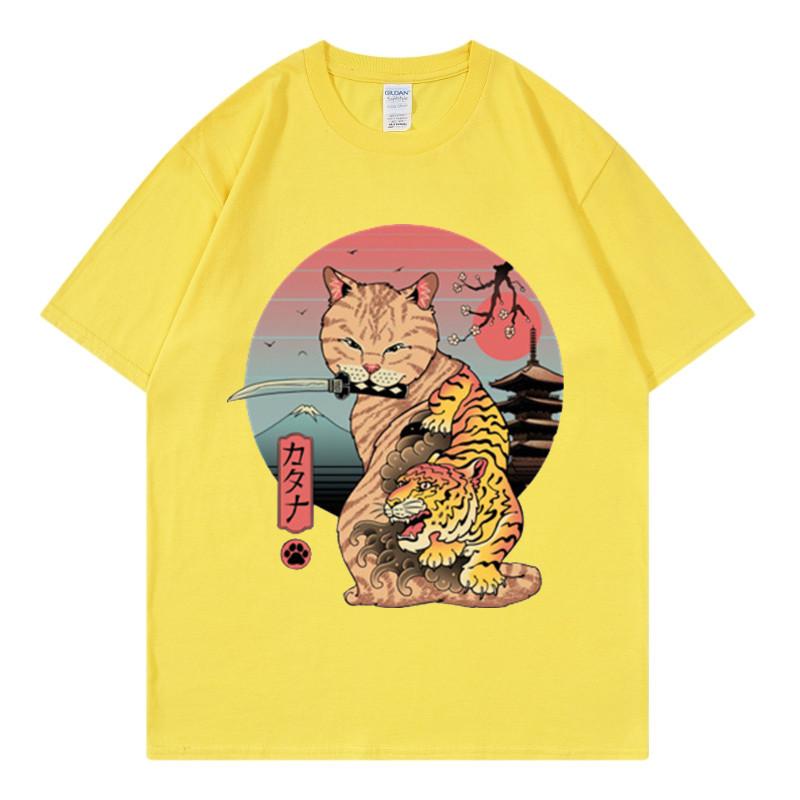 Summer New Hot Stamping Printing Short Sleeve Raglan Sleeve Japanese Anime Sushi Cat 2 Tshirt