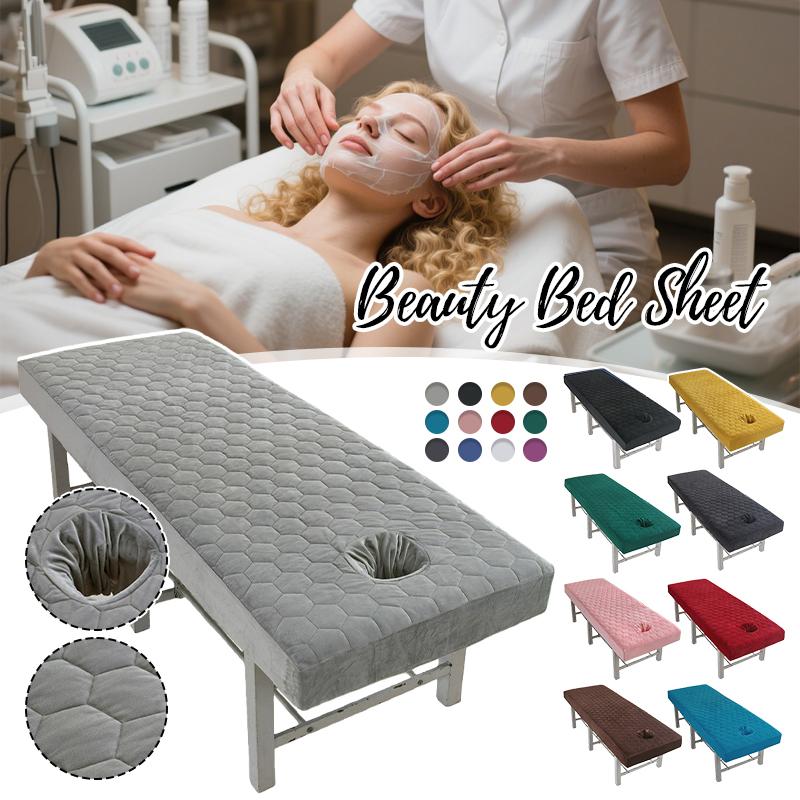 Spa Massage Bedspread Physiotherapy Beauty Salon Bed Fitted Sheet With Face Hole Thicken Elastic Quilted Therapy Bed Cover