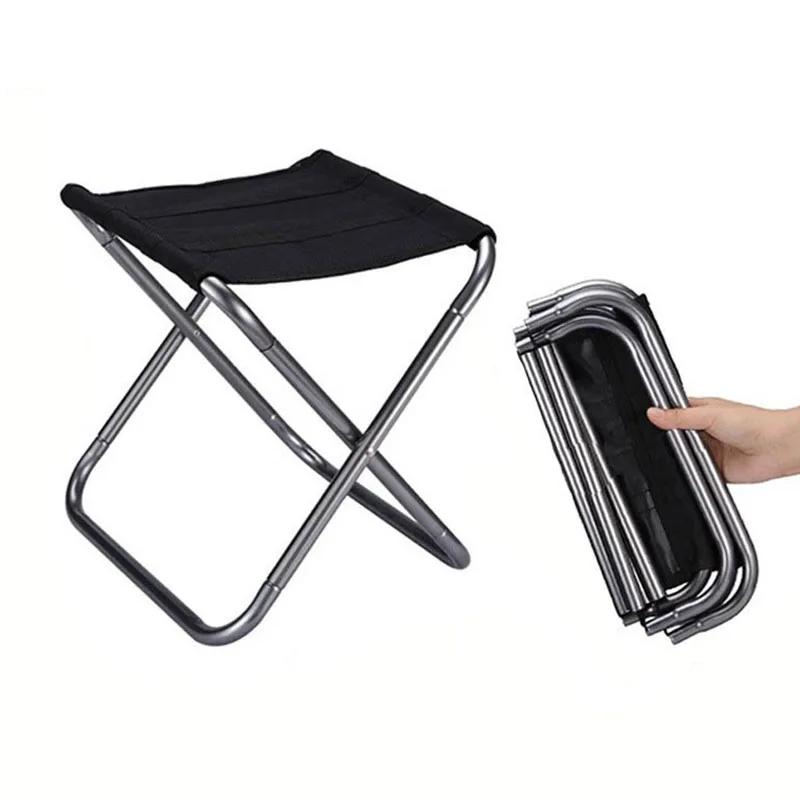 Lightweight Aluminum Alloy Portable Folding Stool Compact Foldable Chair for Outdoor Camping Fishing Travel Commuting Sports