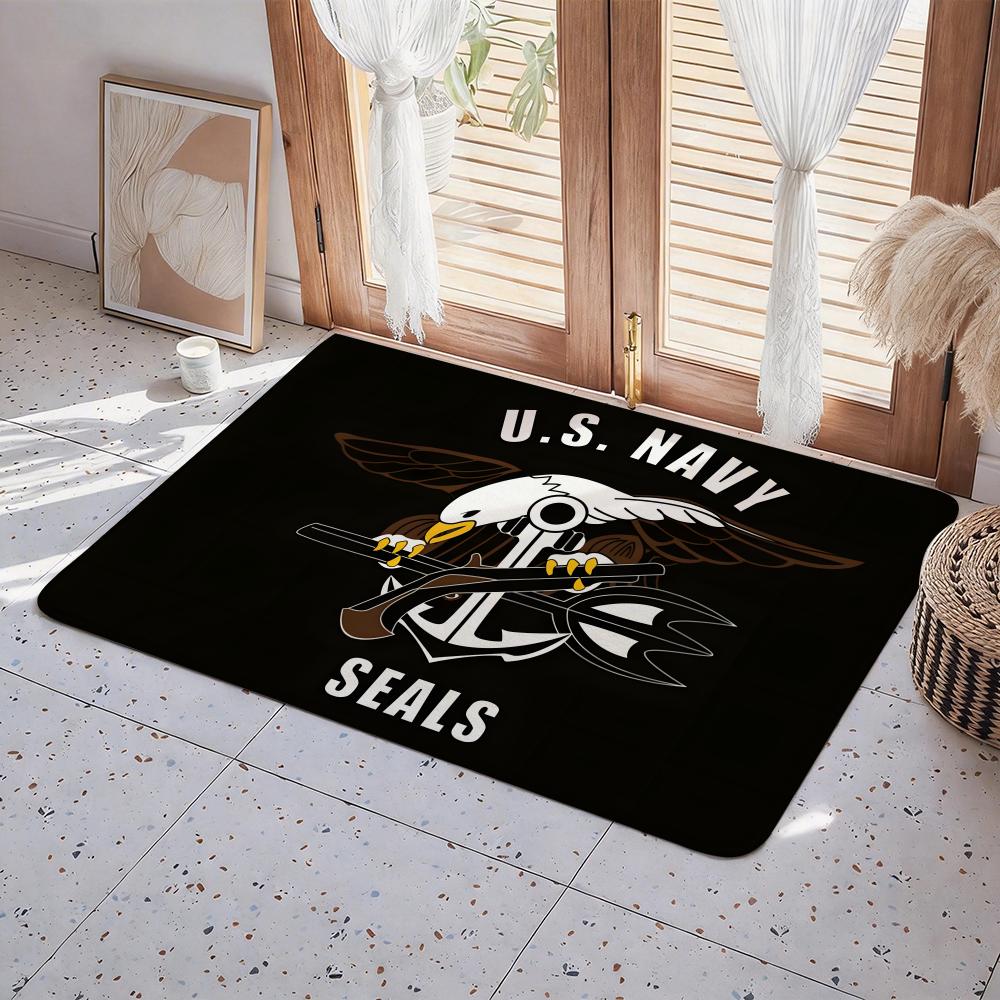 Military U US Navy Seals Floor Mat Eco  Flannel Doormat Non Slip Odorless Indoor Floor Rug Soft Short Plush Home Mat