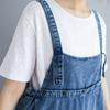 Primavera y verano 2025 nueva versión coreana denim tirantes medio y largo versátil suelto péndulo color sólido vestido fino