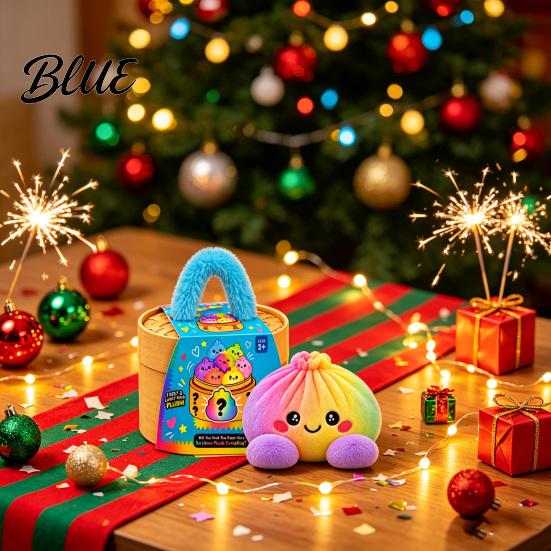 Educational Pretend Play Toy Big Mystery Dumpling Plush Toy, Cute Stuffed Steamed Bun Pillow, Soft Kawaii Food Cuddly Desktop Decor Ornament