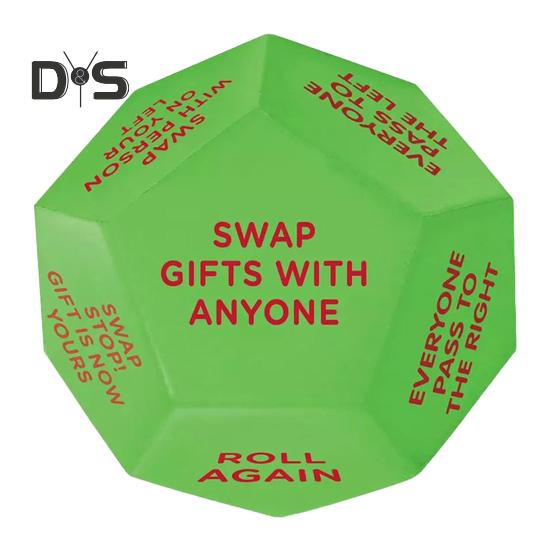 

Игра Санта-обмен кубиками Рождественский подарок на вечеринку Обмен кубиками 12 разных сторон для праздничной групповой вечеринки Семейная игра на вечеринку 1pc