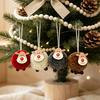 Christmas Tree Ornaments 4Pcs Elk Hanging with Wooden Faces, Reindeer Pendants Holiday Party Supplies for Xmas Home Decor And Decorations Rustic