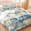 3 Pcs Harvest Pumpkin Printed Down Duvet Covers, 1 Down Duvet Cover+2 Pillowcases, No Core. Soft and Comfortable Bedding Set