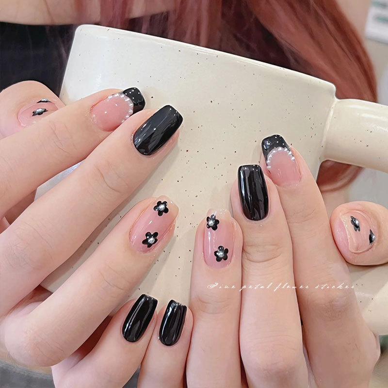 1PC 3D Summer Five Petals Florals Colorful Flowers Nail Stickers Floral Adhesive Sliders Nail Art Decoration For Manicure Decals