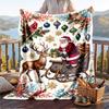 Christmas Flannel Throw Blanket Soft Warm Cozy For Sofa Bed Indoor Home Use Great Holiday Gift
