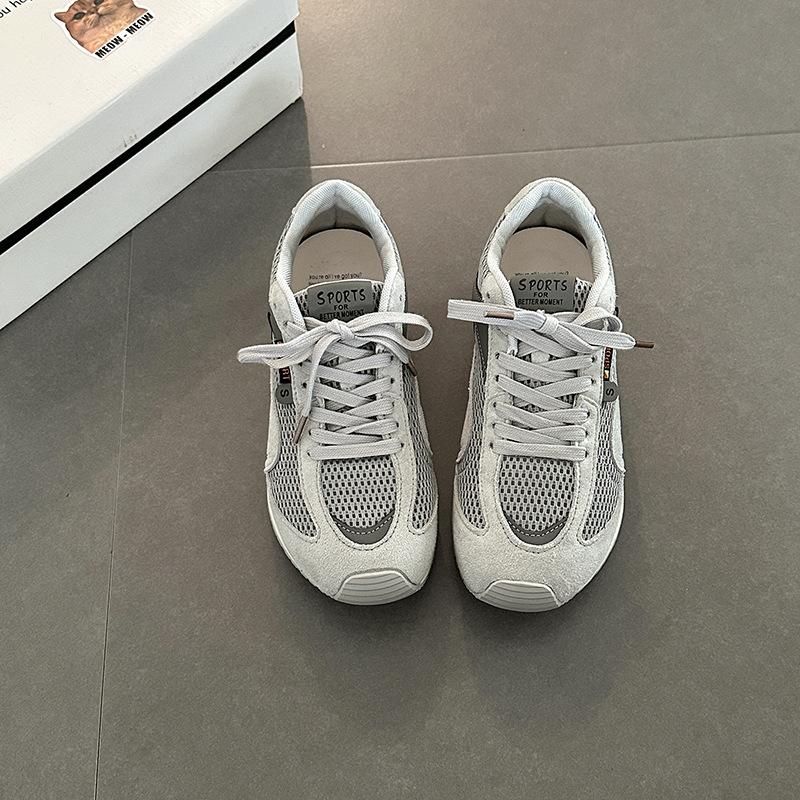 Fashion Retro Lightweight Thick-soled Inner Height-increasing Forrest Gump Shoes for Women's 2025 Summer New Round Head Sports Casual Shoes