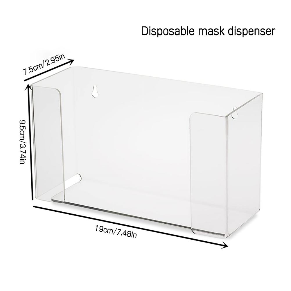 Dustproof Face Cover Gloves Dispenser Wall Mount Clear Acrylic Face Mask Storage Box Container