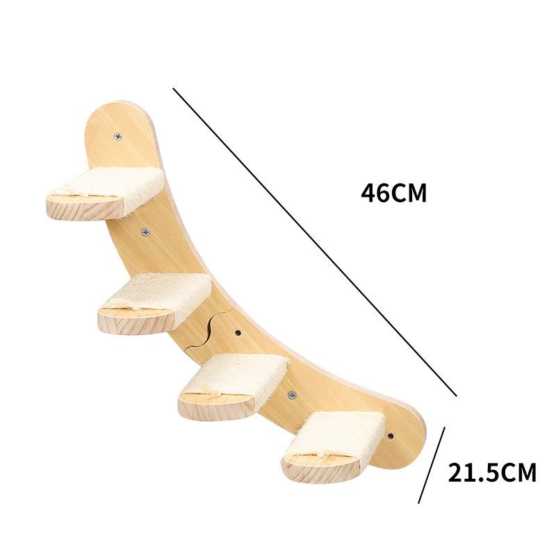 Solid Wood Hanging Hammock for Cats Stable and Steady Wall Mounted Cat Jumping Platform Scratch-resistant Pet Products