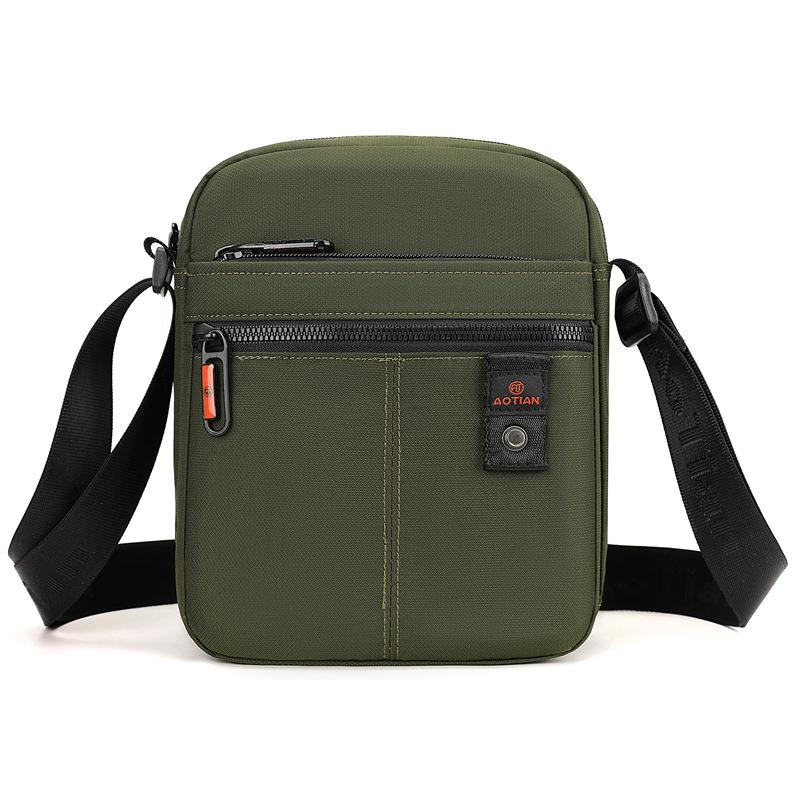 

Мужская сумка кроссбоди сумка из ткани Оксфорд многосекционная наплечная сумка армия зеленый