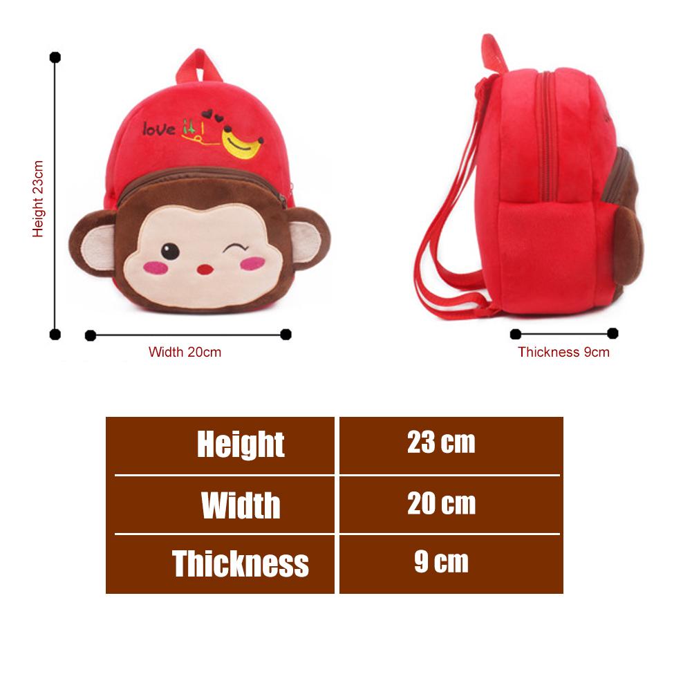 Kids Unisex Cute Cartoon Shape Soft Plush Backpack Large Capacity Travel Bag School Bag
