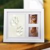 DIY Ink Pad Frame for Baby Hand & Footprints, 100-Day Memories, Pet Memorial, Wooden Photo Album