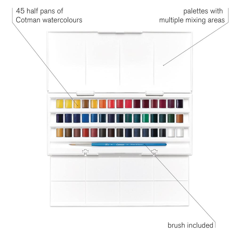 Winsor Newton Watercolor Paints Cotman Watercolor Studio Set Half Pan 40 Colors Set 18909471 &