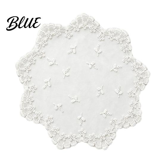 French Style Kitchen Table Accessories Retro Lace Placemat White Floral Doilies Embroidered Mat Cream Decorative Placemat Sheer Mesh Doily for Tea